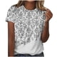 thumbnail image 1 of Camiseta de Cuello Redondo de Manga Corta Impresa de los Pantalones Cortos de las Mujeres, Poliéster de Lentejuelas de Partido de Moda, 1 of 8