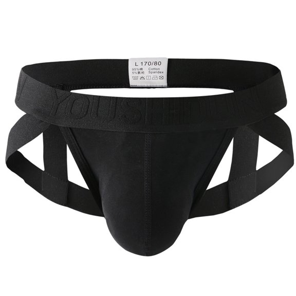 Vedolay Men's Panties Men Stretchy Underwear Bikini Comfort T-Back Solid Pouch Panites,Black M