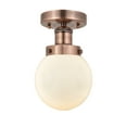 thumbnail image 4 of Innovations Lighting  Beacon - 1 Light 6" Semi-Flush Mount Antique Copper/Seedy, 4 of 5