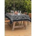 thumbnail image 3 of Outdoor Tablecloths with Umbrella Hole & Zipper, Black Flowers Tablecloth Rectangle 60x84 Inch, Spring Floral Farmhouse Retro Art Waterproof Table Cloth, Patio/Pool/Picnic Table Covers, 3 of 8