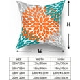 thumbnail image 4 of Orange Teal Grey Pillow Covers 18X18 Dahlias Floral Modern Farmhouse Rustic Decorative Cotton Couch Pillow Cases with Zipper Set of 2 Home Decor for Living Room Bedroom Bed Cushion Outdoor, 4 of 6