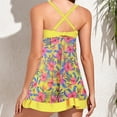 thumbnail image 4 of Alllist Women Tops Yellow Graphic Back-Smoothing Sexy High Cut Swim Dress Womens Shirts Under $10, 4 of 4