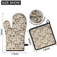 thumbnail image 6 of Beige Halloween Skull Pumpkin Cat Pattern Kitchen Oven Mitt and Pot Holder Sets 4 Pcs for Baking, Cooking and Grilling, Heat Resistant Up To 392 °F, 6 of 7