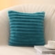 thumbnail image 1 of Funda de almohada de felpa de conejo de imitación con tiras verticales de color sólido, funda de cojín sencilla de un solo lado para sofá o dormitorio, 1 of 6