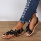 thumbnail image 1 of Sandalias romanas cómodas con punta abierta y flores de encaje para mujer de verano Wmkox8yii  nm5369, 1 of 7