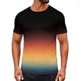 thumbnail image 2 of Viikei Cute Summer Tops,Men‘s and Women's Funny Gradient Printed Casual Sports Round Neck Vintage Short Sleeved Shirt Blouse Tops Multicolor XXXL, 2 of 9
