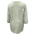 thumbnail image 4 of Plus Size Women's Openwork Knit Sweater Top, V-Neck Batwing Sleeve Loose Crochet Blouse, Casual Lightweight Summer Cover-Up, 8 Colors, Sizes S-5XL, 4 of 5