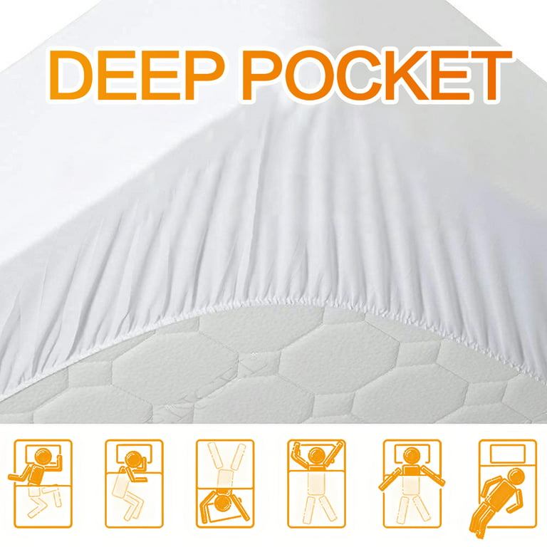 Queen Mattress Topper Extra Thick Cooling Mattress Pad Cover Topper Cotton Pillow Top with 8-21Inch Deep Pocket 6D Snow Down Alternative Fill(60x80