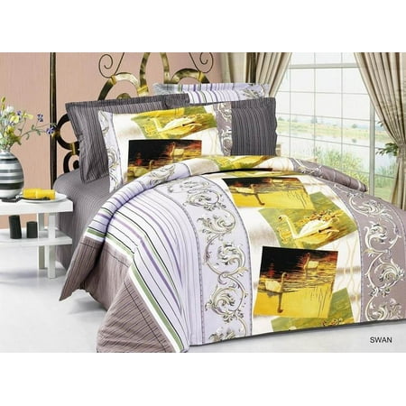 Arya AR214Q Full Queen Bed Modern Bedding Floral Duvet Cover Set