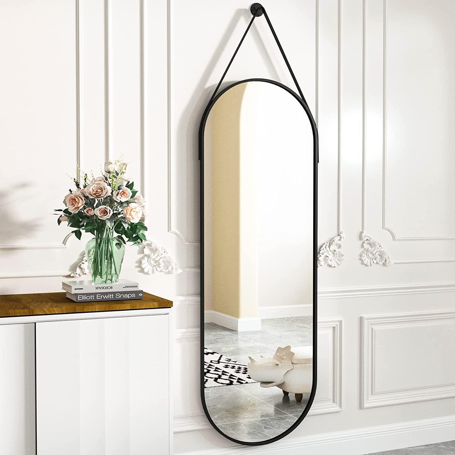 BEAUTYPEAK 48" x 16" Full Length Mirror Oval Hanging Wall Mirror with