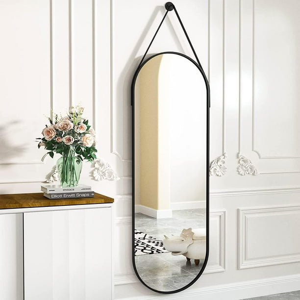 BEAUTYPEAK 48" x 16" Full Length Mirror Oval Hanging Wall Mirror with