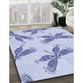 thumbnail image 3 of Ahgly Company Machine Washable Indoor Rectangle Transitional Lavender Blue Area Rugs, 6' x 9', 3 of 7