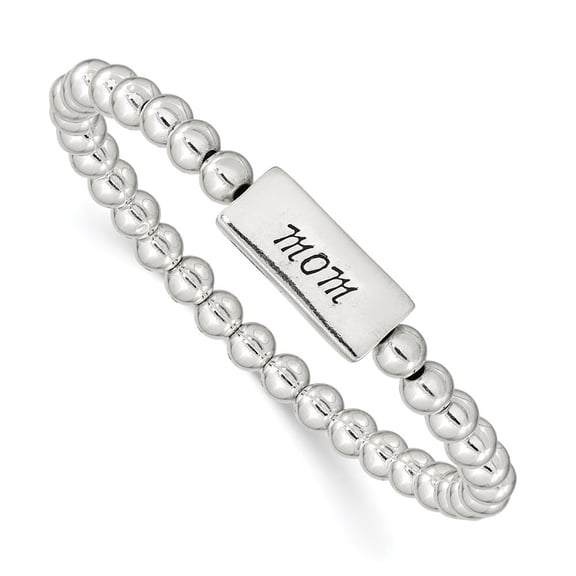 Auriga 925 Sterling Silver Enameled Mom Stretch Bracelet for Women