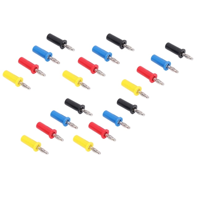 5-Pack 4mm Brass & ABS Banana Plug Connector Set (Model J.10013) - 30V AC/60V DC, 32A Max Current - Durable, High-Conductivity Plugs for Electronic Instruments, Industrial/Welding Machinery,