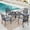 Black-Round Patio Table-4, variant on SUMMIT LIVING 5-Piece Patio Dining Set, Steel Chair with Cushion & Square Table for 4-Person, Black & Gray