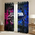 thumbnail image 2 of Erosebridal Black Sport Car Curtains for Living Room (52Wx63L),Geometric Plaid Curtains and Drapes (52Wx63L),Extreme Sports 30%-50% Blackout Curtains for Bedroom,Buffalo Room Decor, 2 of 6