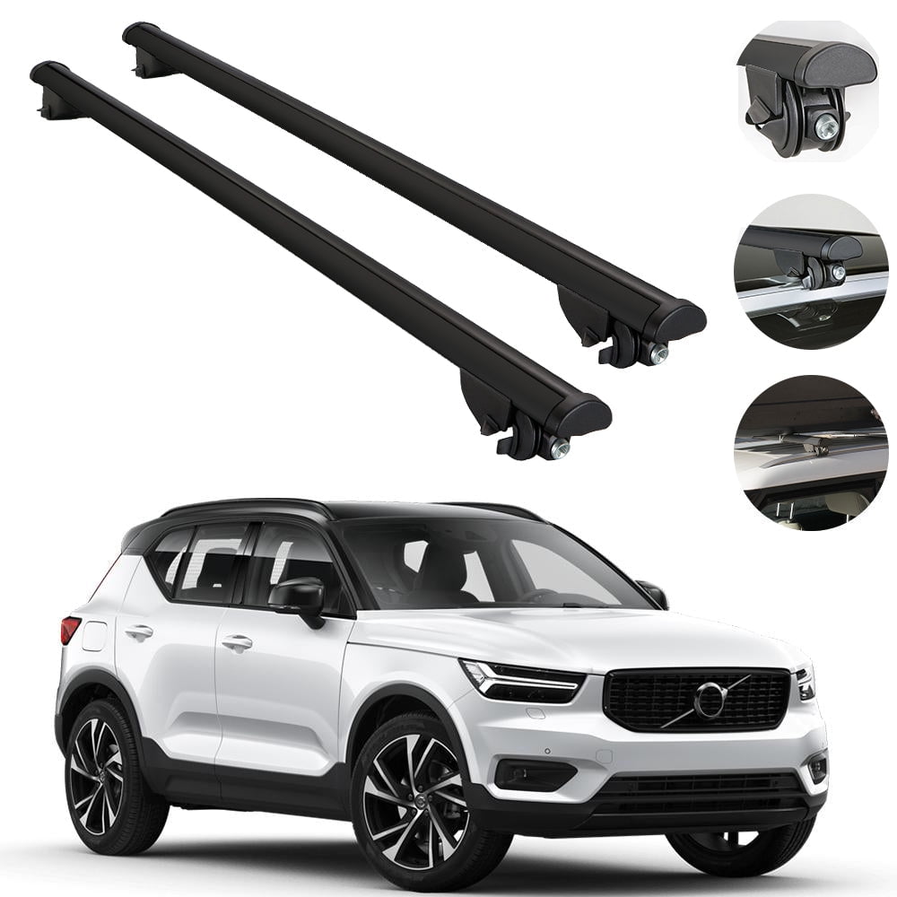 Roof Rack Cross Bars For Volvo XC40 20182022 Aluminum Luggage Carrier Black