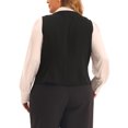 thumbnail image 3 of Agnes Orinda Women's Plus Size Suit Vest Double Breasted Vintage Lapel Collar Dressy Waistcoat Vest with 2 Pockets 4X Black, 3 of 6