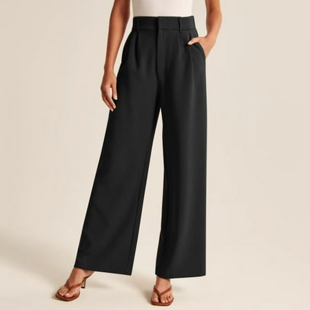 

Gubotare Work Pants For Women Women s Comfy Pajama Pants Casual Drawstring Palazzo Lounge Wide Leg Pants Black M