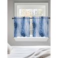 thumbnail image 5 of Navy Blue Marble Tier Curtains 36 Inch Length,Sheer Curtains for Bedroom Living Room Window Modern Abstract Luxury Fluid Artwork Short Kitchen Curtains Drapes for Small Half Window 27.5"x36" 2 Panels, 5 of 7
