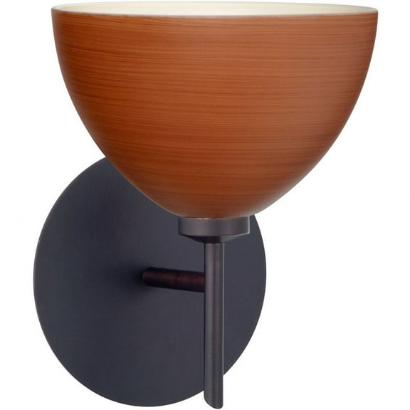 1SW-4679CH-LED-BR Besa Lighting Brella-One Light Mini Wall Sconce-6 Inches Wide by 7.25 Inches High-Bronze Finish-Cherry Glass Color-LED Lamping Type