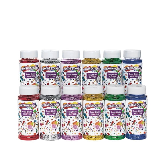 Colorations Easy Shake Glitter - Set of 12, ea 3.5oz