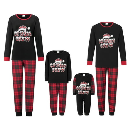 

Dewadbow Matching Family Christmas Pajamas Sets Holiday PJ s with ELF Printing Loungewear Sleepwear