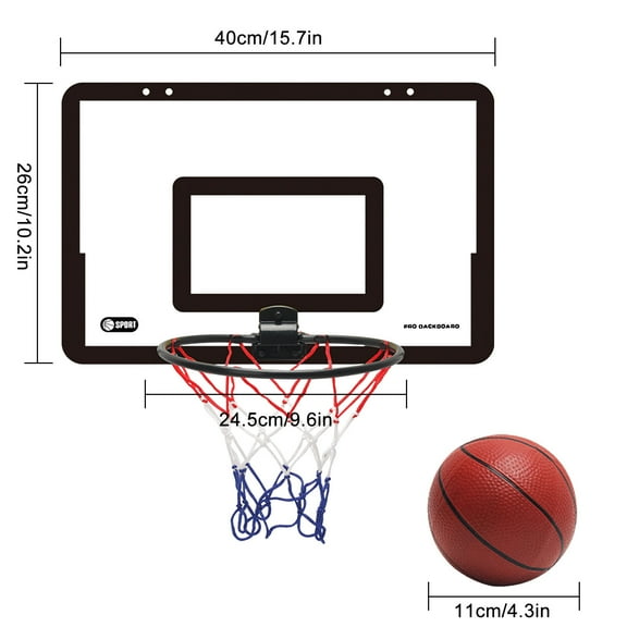 Mini Basketball Hoop Set- Over The Door Basketball Hoop Indoor, Indoor Basketball Hoop Backboards for Kids, Mini-Basketball Hoop for Toddlers with 1 Ball
