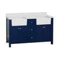 thumbnail image 2 of Yorkshire 60" Double Farmhouse Bathroom Vanity with Royal Blue Cabinet and Engineered Marble Top, 2 of 6