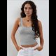 thumbnail image 4 of Camisola de Tirantes para Mujer, , Ajustada, de Punto Acanalado, con Encaje, para Verano, con Cuello Cuadrado y Sin Mangas. Fresno de Flores L, 4 of 10