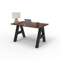 thumbnail image 5 of Serenity A-Frame Writing Office Desk for Home and Office, 48"x24" with Walnut Block Top, Black Frame, 5 of 5