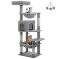 thumbnail image 2 of PAWZ Road 49" Large Cat Tree Multi-Level Scratcher with Two Hammocks&Condo for Indoor Cats Gray, 2 of 11
