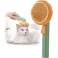 thumbnail image 1 of Cepillo para mascotas con forma de calabaza (verde), cepillo para perros, cepillo para gatos, peine para el pelo, peine para el pelo de perros y gatos con botón de limpieza de un solo clic, mango boni, 1 of 5