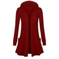 thumbnail image 2 of zfwon Womens Longline Hoodies Zip Up Tunic Jacket Lightweight Slim Fit Hooded Sweatshirt Drawstring Long Sleeve Plain Sweat Jacket Comfy Work Casual Coats with Large Pockets, 2 of 6