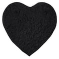 thumbnail image 2 of Home Weavers Bell Flower Collection Bathroom Rug Heart Shaped Plush Rug Shower Floor Bathroom Bath Rug Non-Slip Soft Absorbent, Machine Washable Bath Mats for Bathroom Floor 25"x25" Heart, Black, 2 of 9