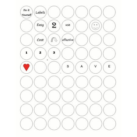 Removable Round White Labels Self Adhesive Full Sheet Diy
