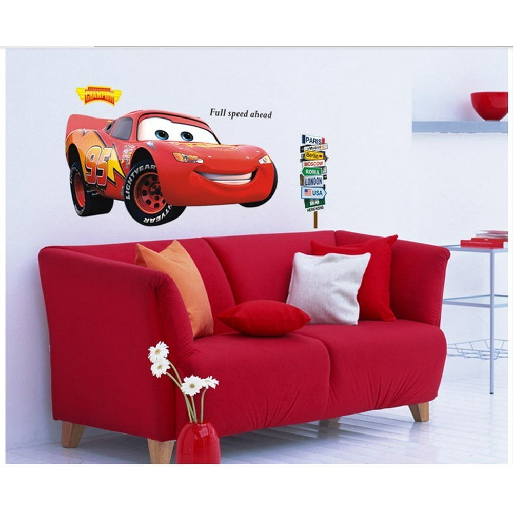 Movie CARS Lightning McQueen Wall Sticker Mural Kids Room