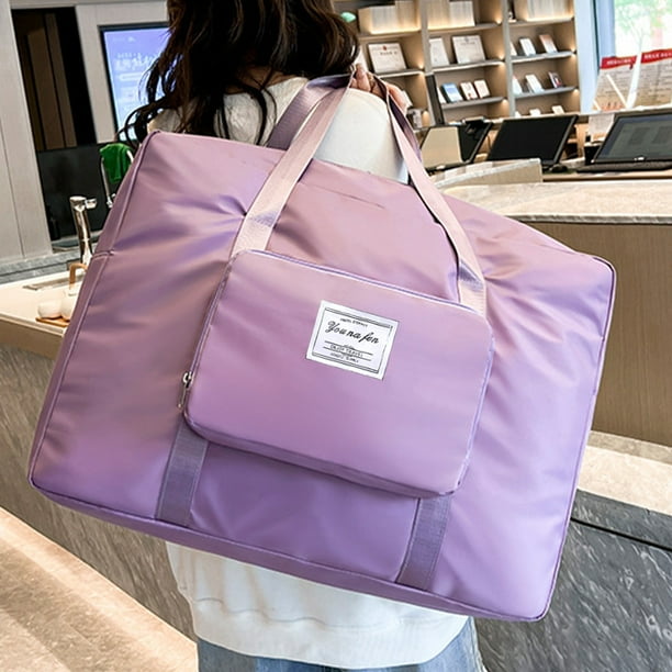 Bolsa De Viaje Grande, Bolsa De Gimnasio Expandible Con Funda Para Carrito Y Bolsillo Para Artículos Húmedos, 42 X 34 X 14 Cm, Bolsa De Mano Ligera Y Duradera Para Mujeres, Ideal Para