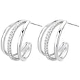 thumbnail image 2 of Juego de aretes Ring01 1Pza Arco Plata Metal/Circón., 2 of 2