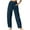 Navy, variant on Diufon Cotton Linen Pants for Women Solid Color Lounge Pants Elastic Waist Wide Leg Pants with Pockets