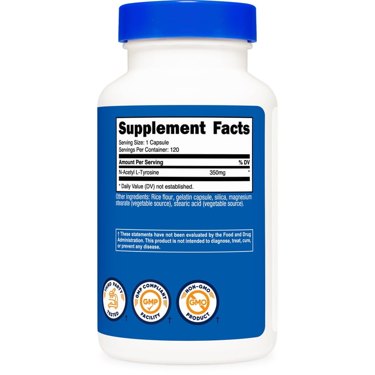 acetyl l carnitine and l tyrosine Nutricost N-Acetyl L-Tyrosine (NALT) 350mg, 120 Capsules