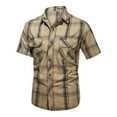 thumbnail image 2 of guisaled Work Shirts for Men Short Sleeve Cargo Shirt Regular Fit Solid Color Lightweight Button Down Shirts with Pockets, 2 of 9