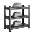 thumbnail image 4 of 3 Tier Metal Shelving Unit, Adjustable Storage Rack for Garage, Kitchen, Office, Laundry Room, Black, Easy Assembly, 4 of 7