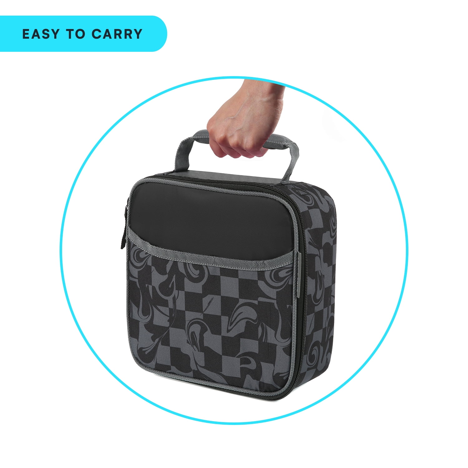 Arctic Zone Combo Lunch Box, Warped Checkerboard, Includes Food Container, Water Bottle, and Ice Pack