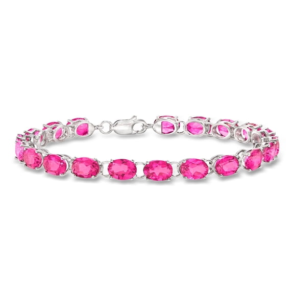 Ross-Simons 19.00 ct. t.w. Pink Topaz Tennis Bracelet in Sterling Silver, Women's, Adult