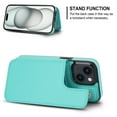 thumbnail image 6 of Detachable Wallet Case for iPhone 15 RFID Blocking Card Slots Holder Premium PU Leather Magnetic Kickstand Shockproof Removable Flip Protective Cover 6.1 inch, Green, 6 of 11