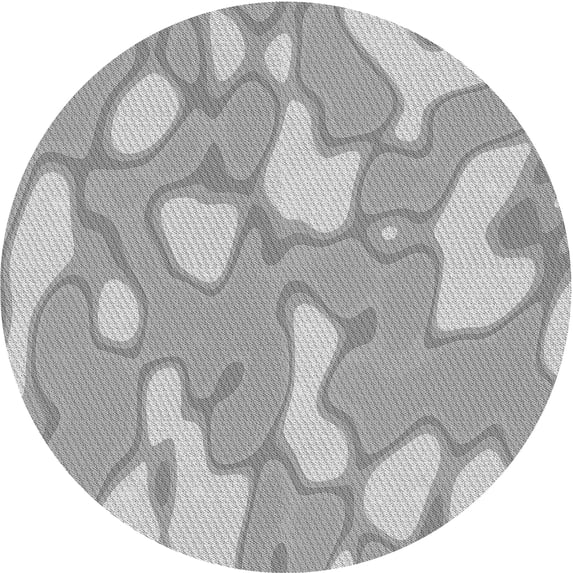 Ahgly Company Machine Washable Indoor Round Transitional Silver Gray Area Rugs, 7' Round