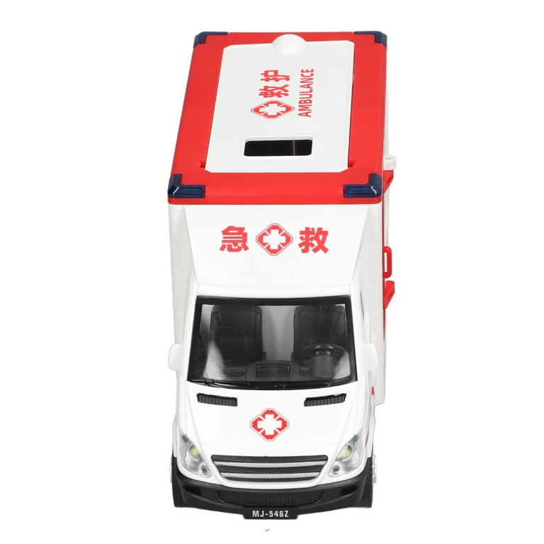 LIU-7374285701505-Voiture jouet ambulance Ambulance jouet voiture alliage  haute Simulation Friction alimenté roues véhicule d'urgenc