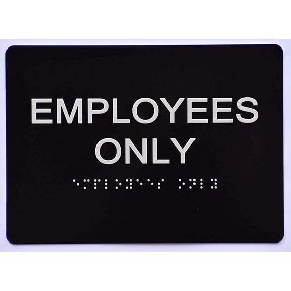 Employees ONLY Sign Black (Aluminium, Black/Silver,Size 5x7) The Sensation line