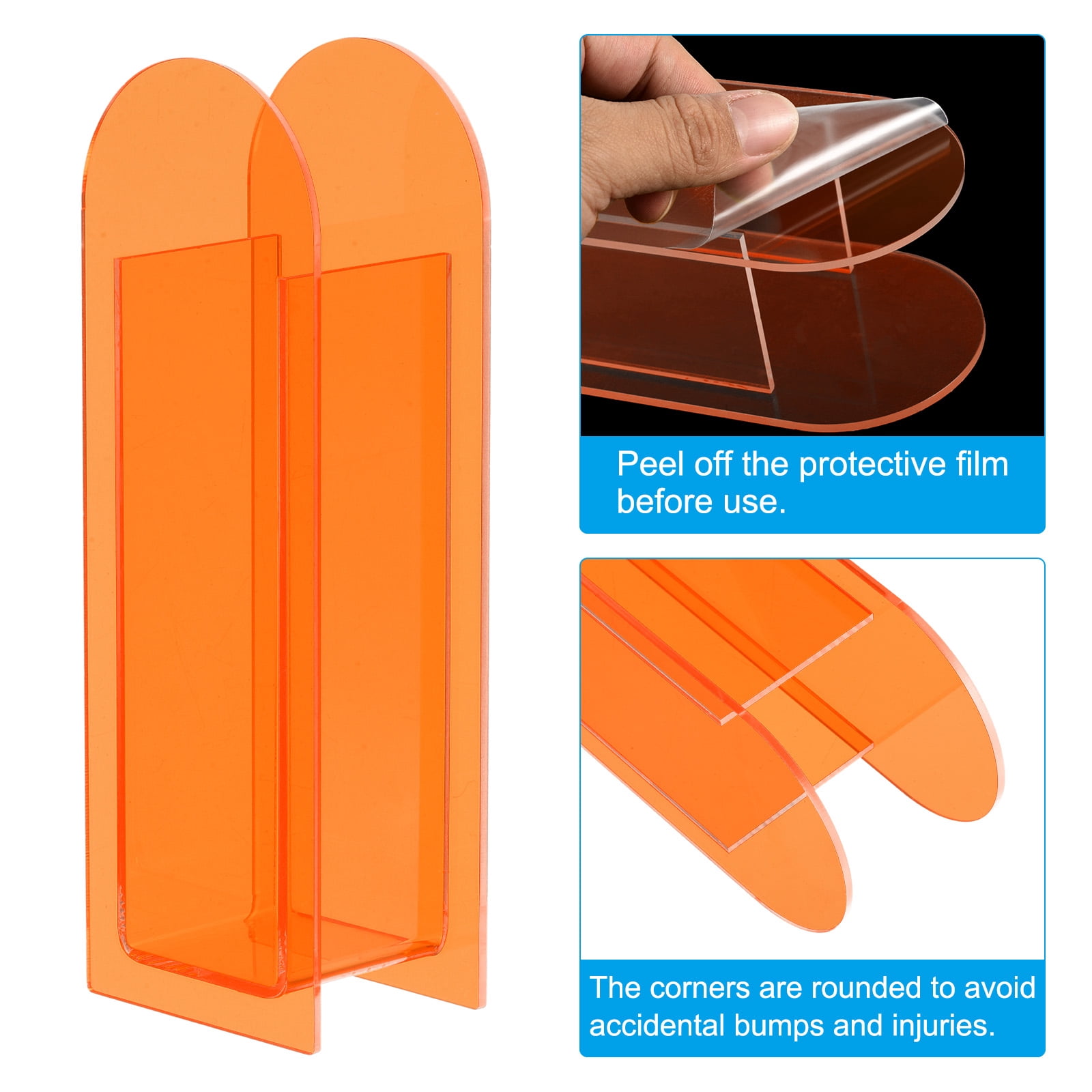Unique Bargains Acrylic Arch Floral Vase Clear Geometric  Table Centerpiece Orange